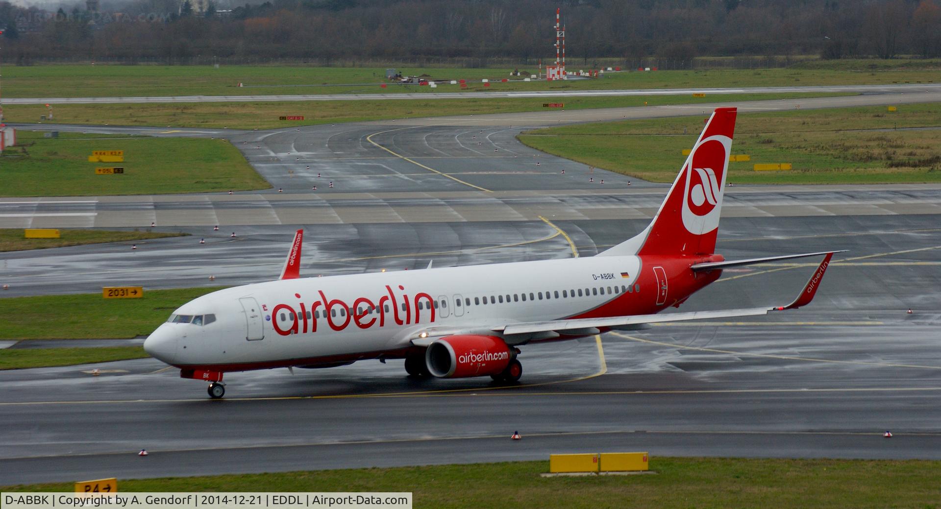 D-ABBK, 2003 Boeing 737-8BK C/N 33013, Air Berlin, seen here shortly after landing at Düsseldorf Int'l(EDDL)