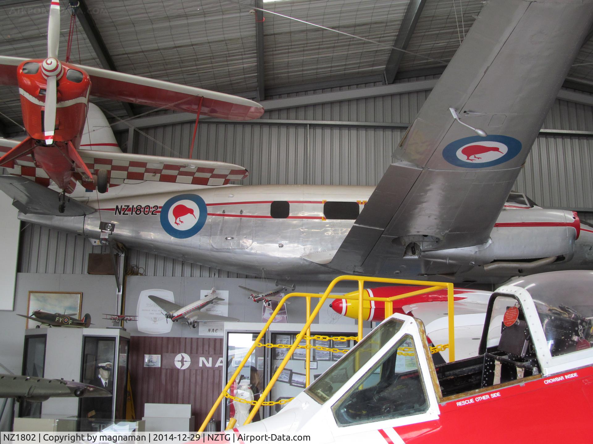 NZ1802, De Havilland DH-104 Devon C.1 C/N 04169, ex. ZK-UFO at Classic Flyers Museum Wear s its NZ serial NZ1802