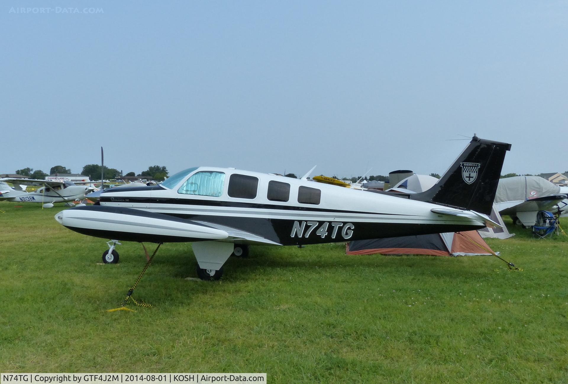N74TG, 1968 Beech 36 Bonanza C/N E-3, N74TG  at Oshkosh 1.8.14