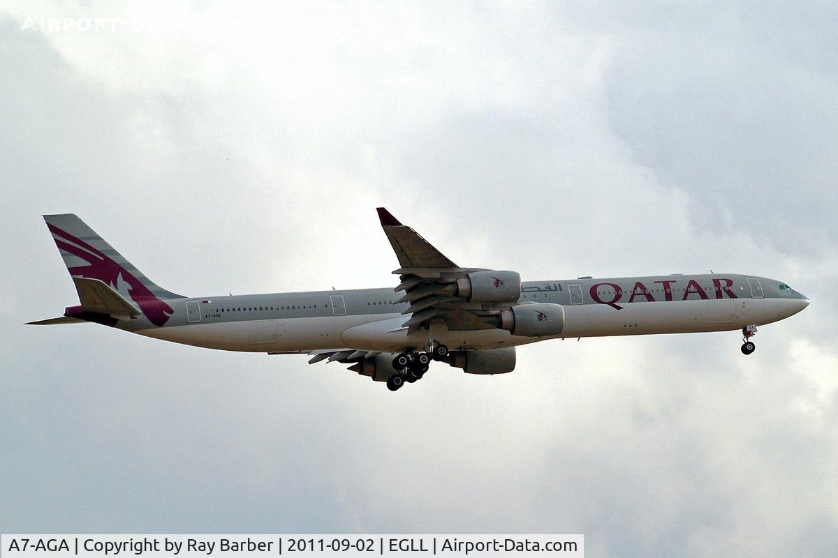 A7-AGA, 2006 Airbus A340-642 C/N 740, Airbus A340-642 [740] (Qatar Airways) Home~G 02/09/2011. On approach 27L.