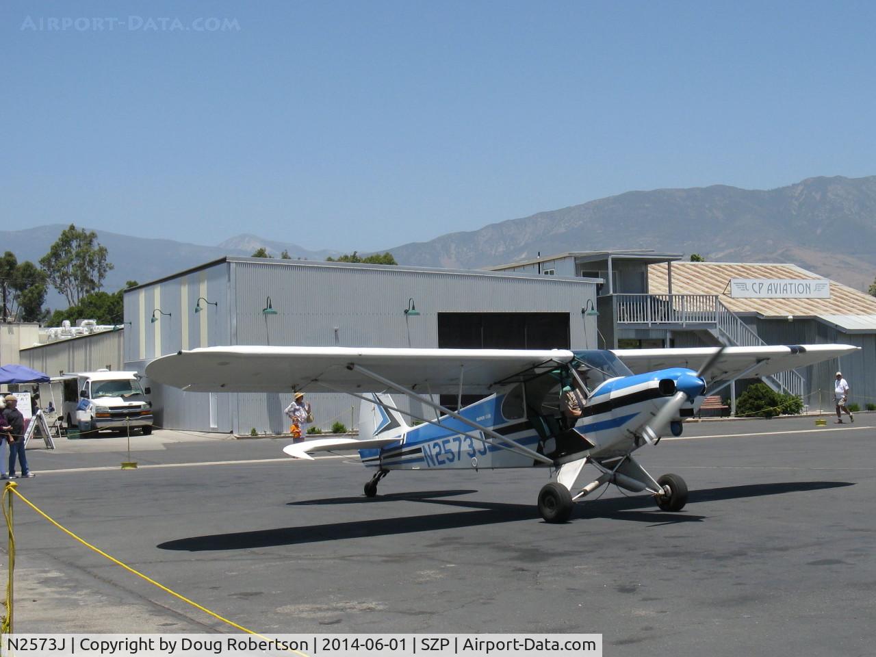 N2573J, 1979 Piper PA-18-150 Super Cub C/N 18-7909132, 1979 Piper PA-28-150 SUPER CUB, Lycoming O-320 150 Hp, at fuel dock