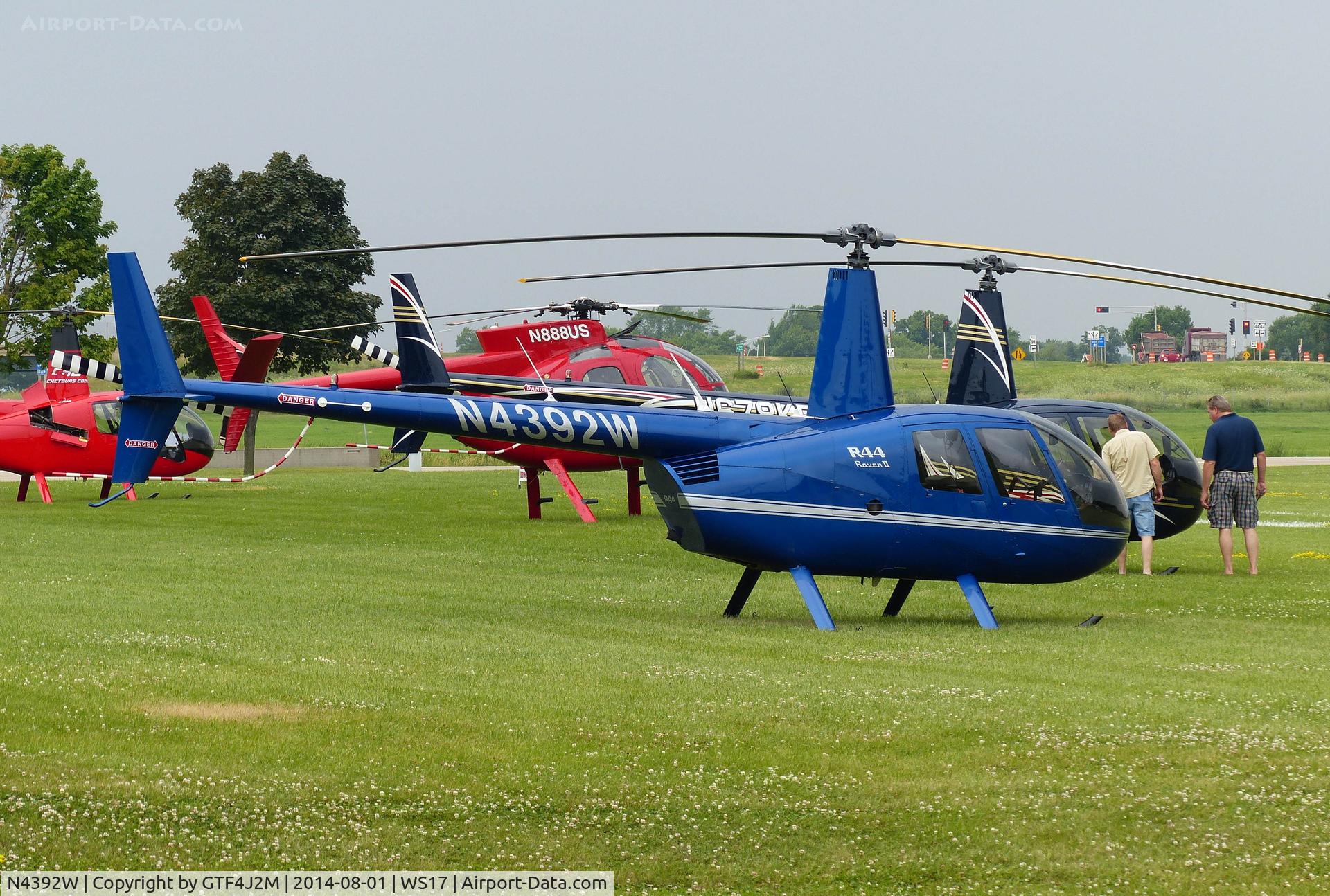 N4392W, Robinson R44 II C/N 12857, N4392W  at Oshkosh - Pioneer Airport 1.8.14