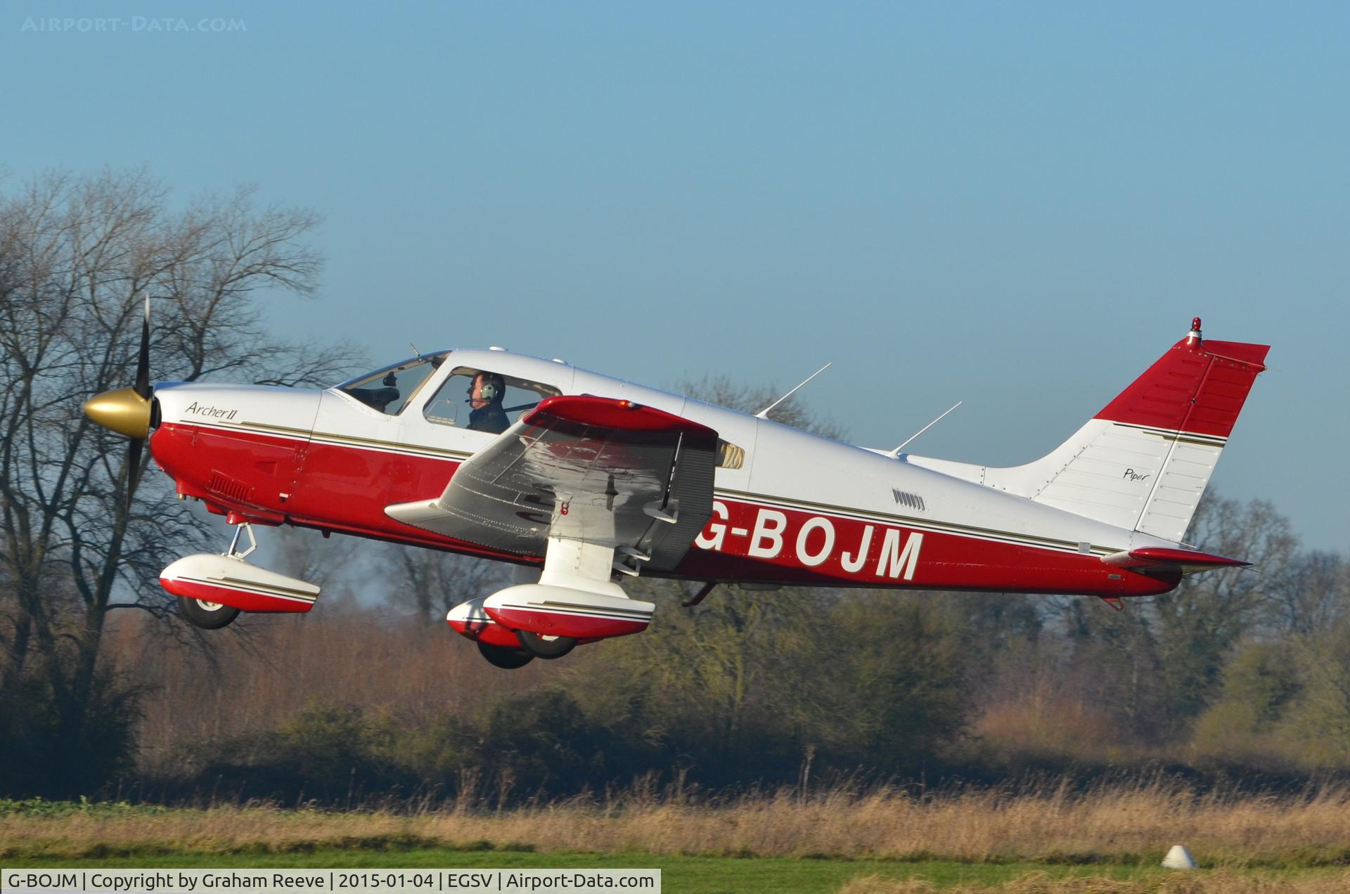 G-BOJM, 1980 Piper PA-28-181 Cherokee Archer II C/N 28-8090244, Just taken off.