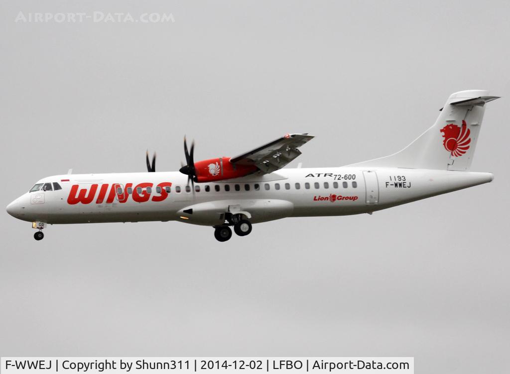 F-WWEJ, 2014 ATR 72-600 (72-212A) C/N 1193, C/n 1193 - To be PK-WGR