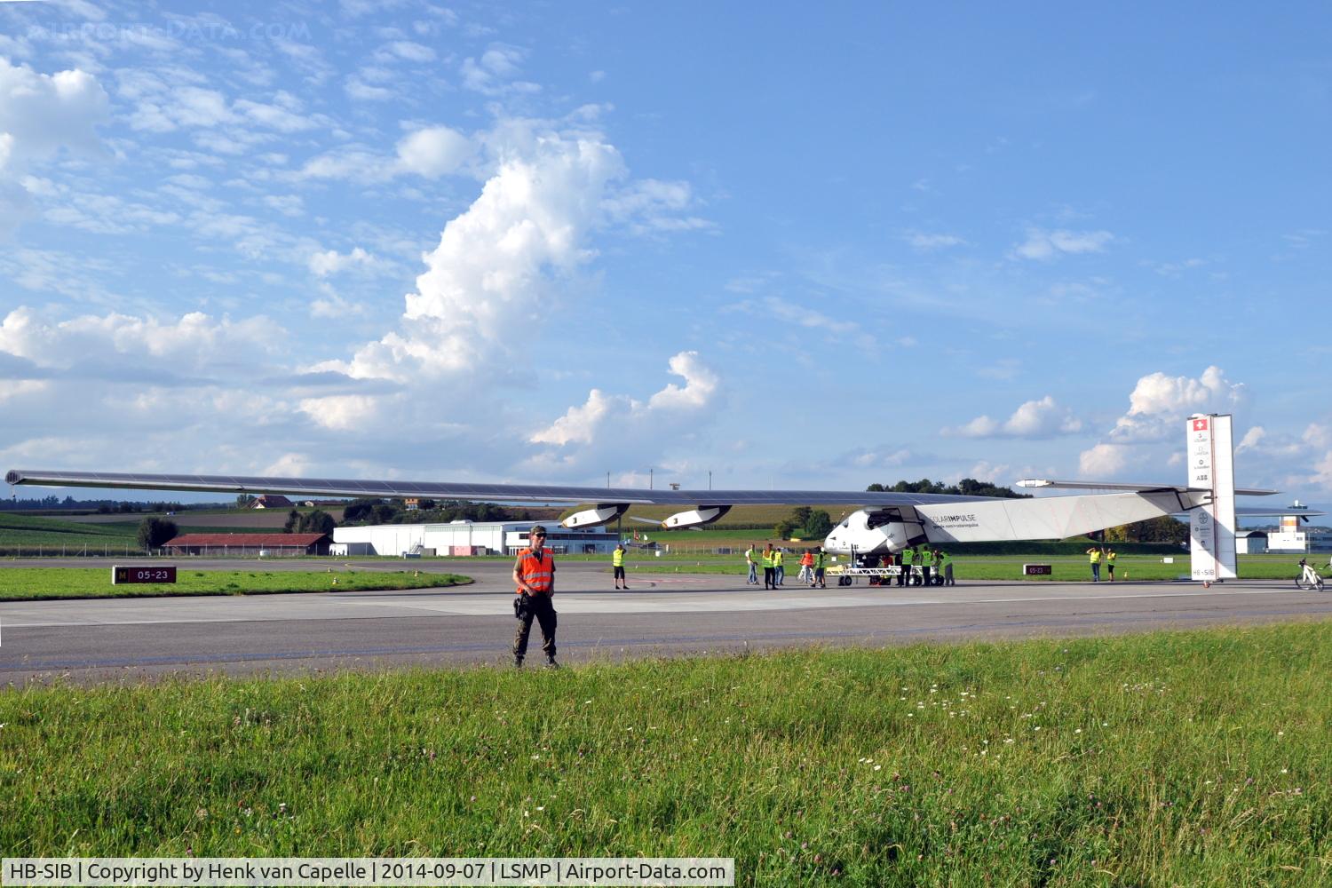 HB-SIB, 2014 Solar Impulse Solar Impulse S2 C/N 001, Solar Impulse 2 being prepared for a flight from Payerne Air Base, Switzerland.