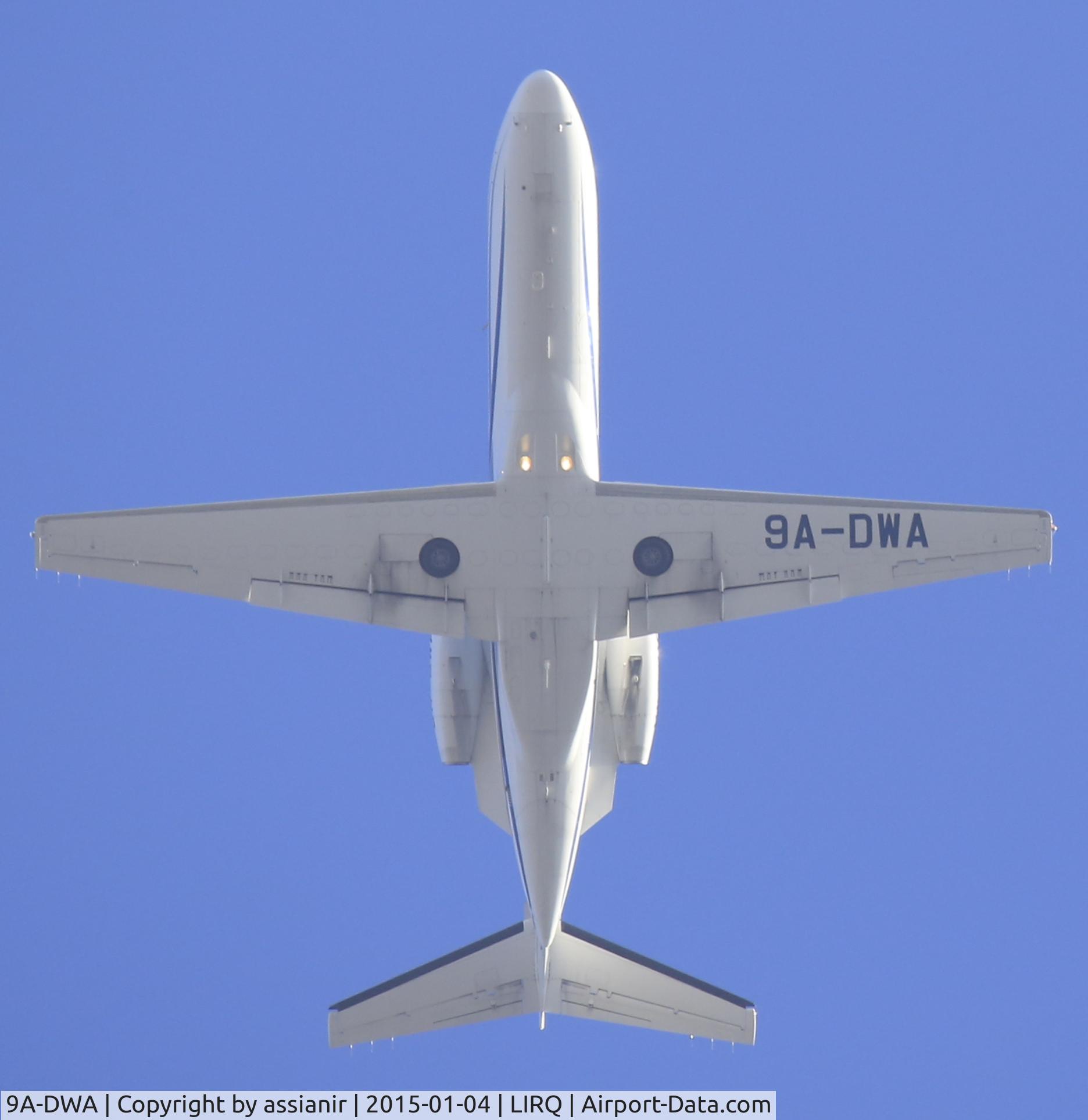 9A-DWA, 2008 Cessna 525A CitationJet CJ2+ C/N 525A-0412, just takeoff
