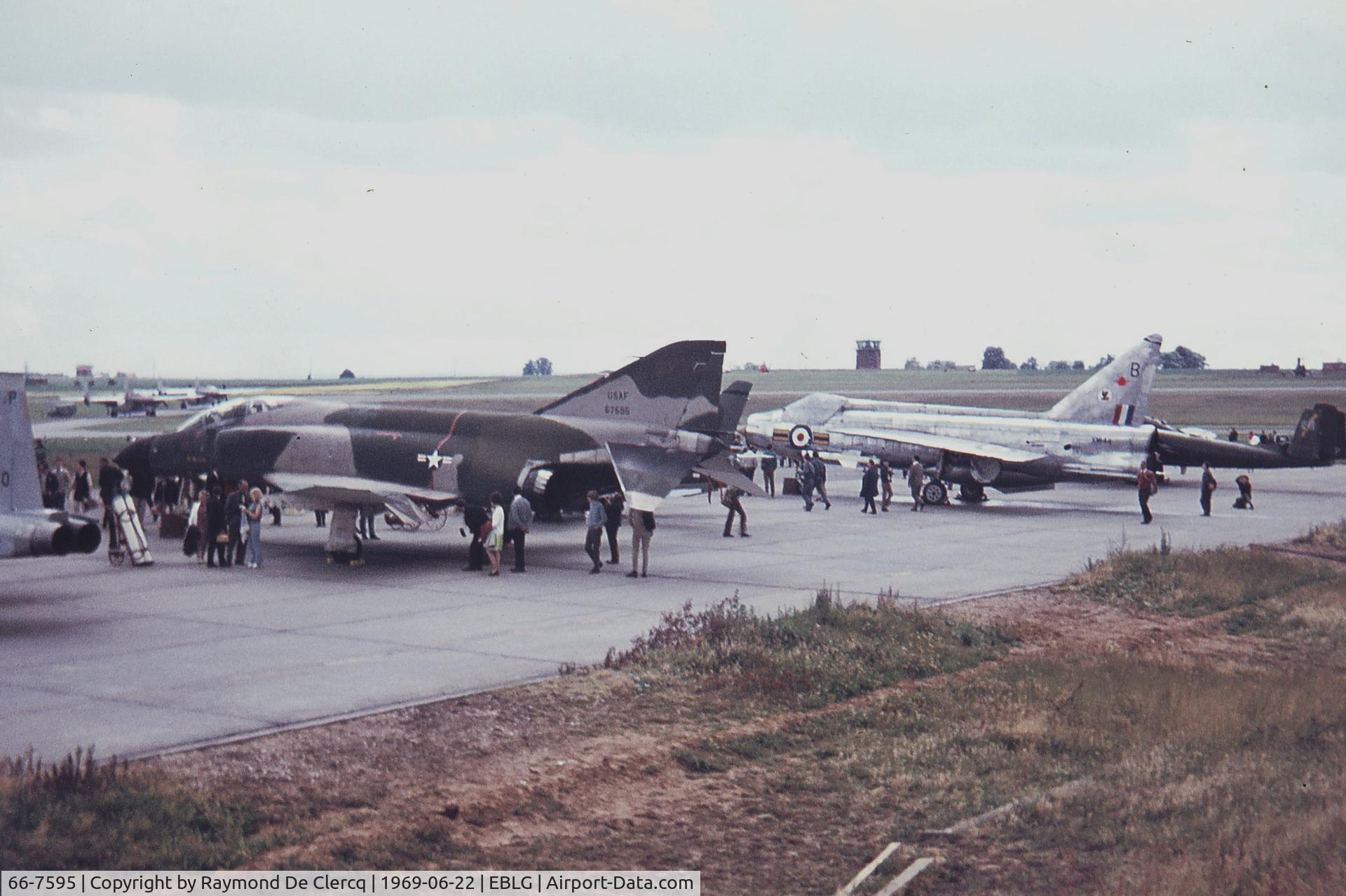 66-7595, 1966 McDonnell F-4D-30-MC Phantom II C/N 2150, BAF Liège-Bierset airshow 1969.Aircraft is shot down in Laos on 1970-06-04.