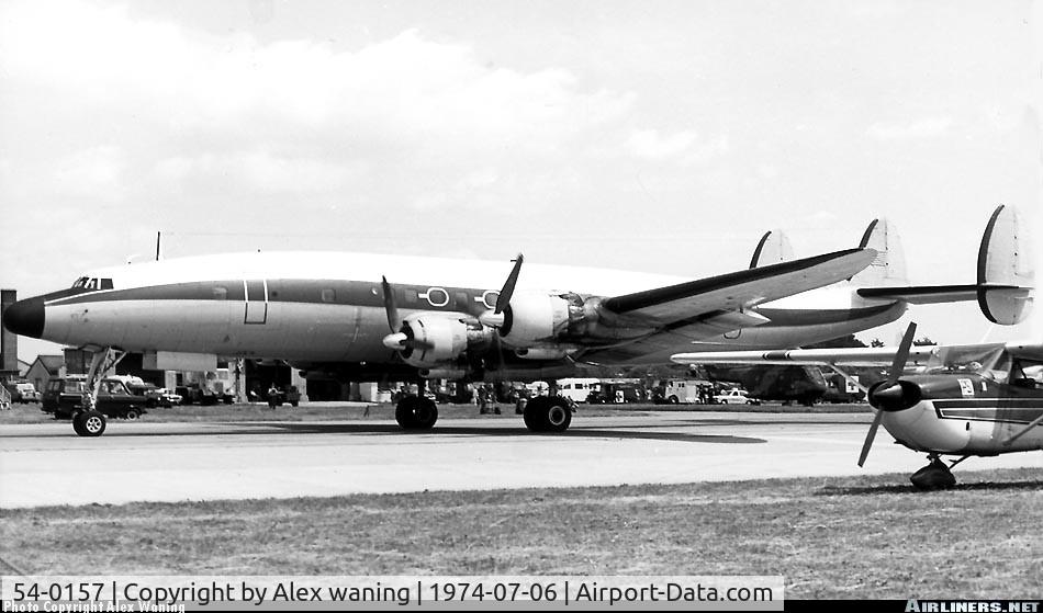 54-0157, 1955 Lockheed L-1049F Super Constellation C/N 4176, International Air Tattoo at RAF Greenham Common. 1974-07-06