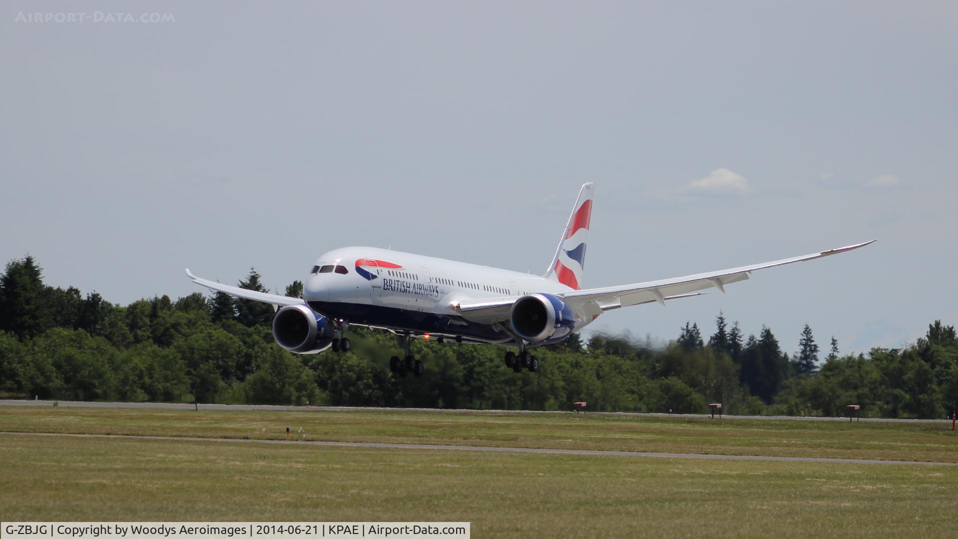 G-ZBJG, 2014 Boeing 787-8 Dreamliner C/N 38614, Returning on 34L after a test flight.