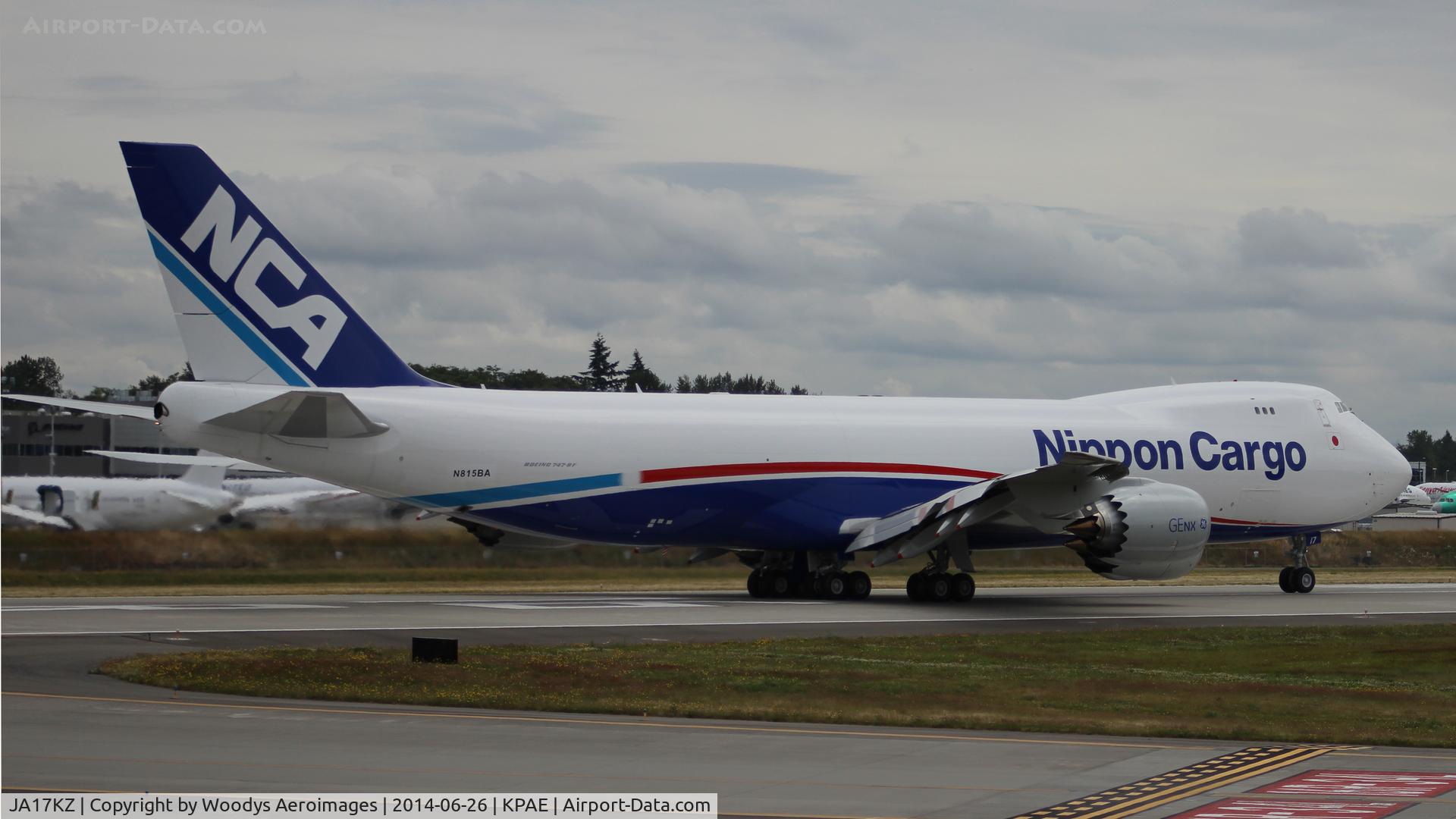 JA17KZ, 2013 Boeing 747-8KZF C/N 36140, Operating under temporary registration of N815BA