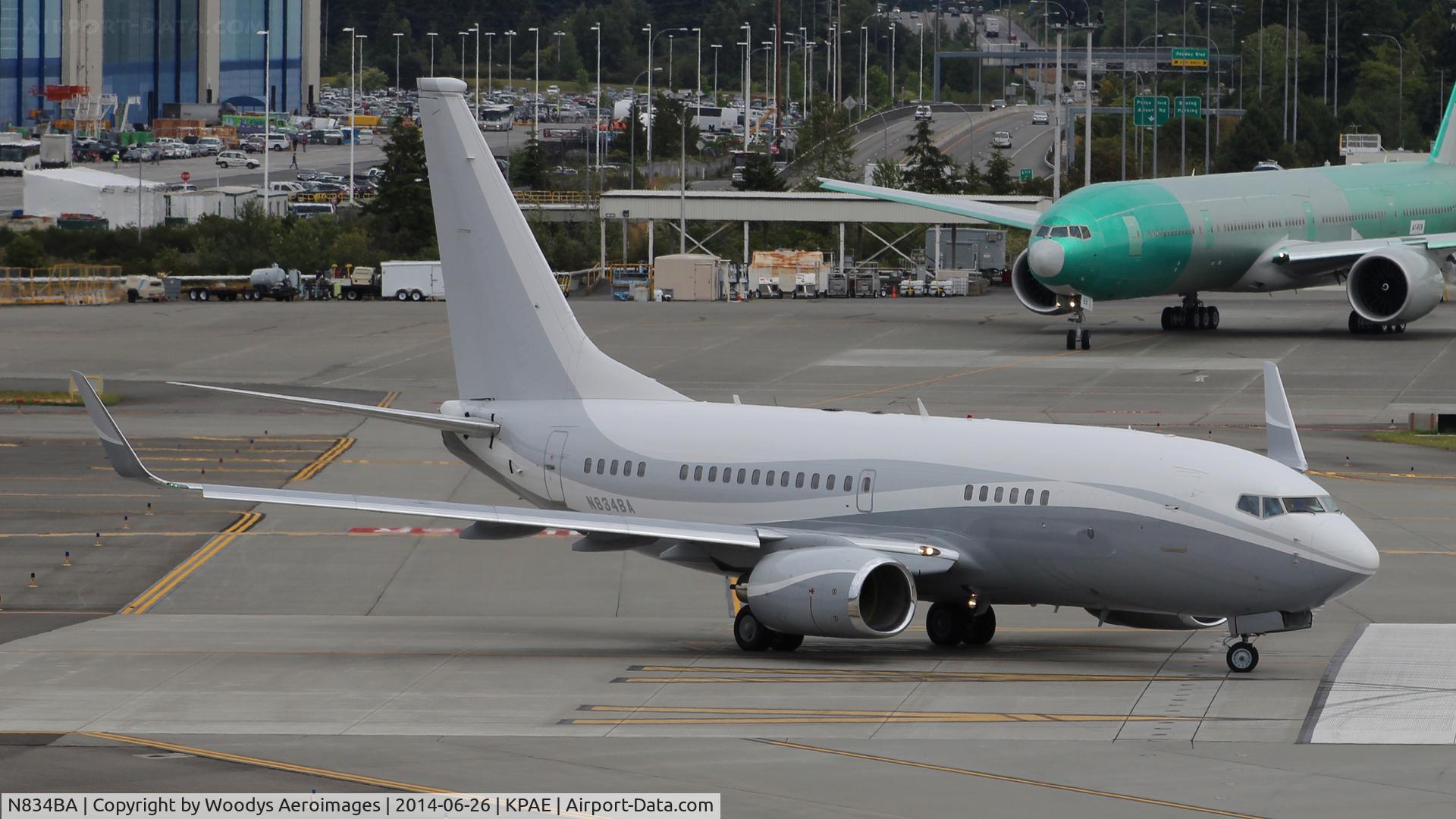 N834BA, 1999 Boeing 737-73Q C/N 29102, Lining up on 16R for departure.