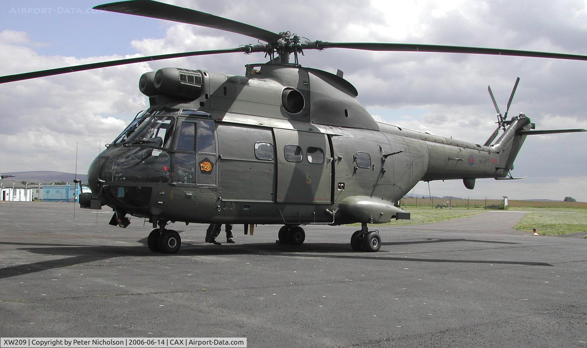 XW209, 1971 Westland Puma HC.1 C/N 1096/F9772, Puma HC.1 of 230 Squadron at RAF Aldergrove on a visit to Carlisle in the Summer of 2006.