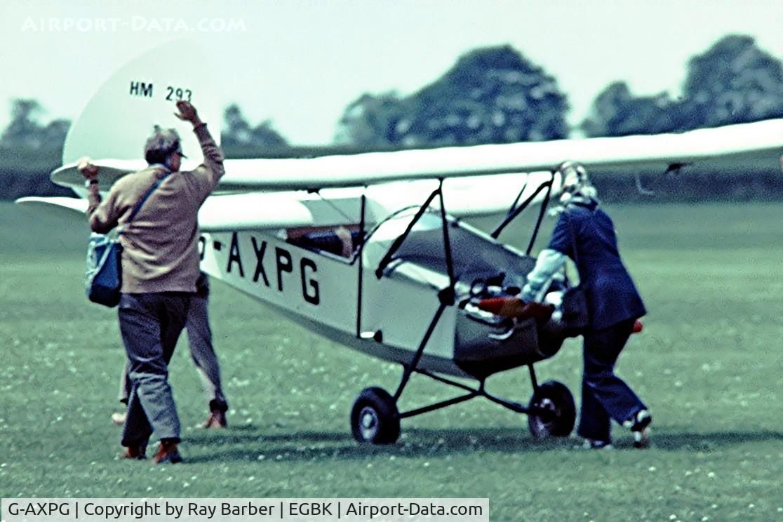 G-AXPG, 1971 Mignet HM.293 Pou-du-Ciel C/N PFA 1333, Mignet HM.293 Pou du Ciel [PFA 1333] Sywell~G 06/07/1974. From a slide.