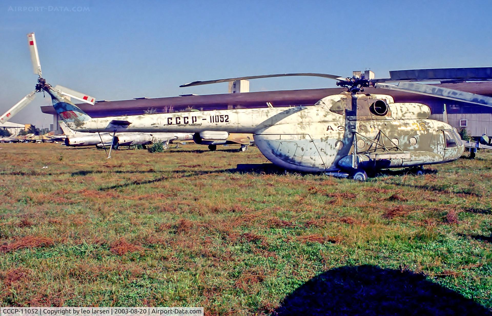 CCCP-11052, Mil Mi-8T Hip C/N 9732810, Khodinka Moscow 20.8.03 in fake Aeroflot c/s and
reg.Original: 38 yellow Sovjet Air Force