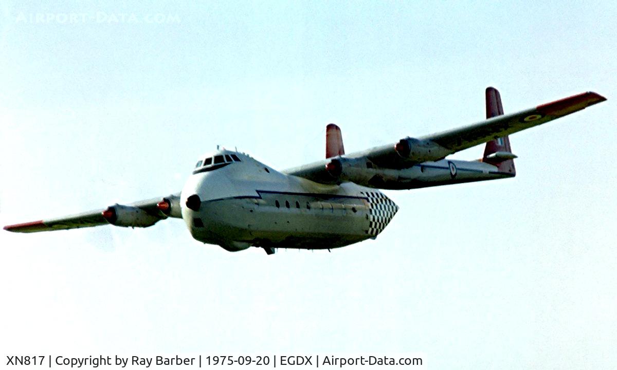 XN817, Armstrong Whitworth AW-660 Argosy C.1 C/N 6746, Armstrong Whitworth AW.660 Argosy C.1 [6746] (Royal Air Force) RAF St Athan~G 20/09/1975
