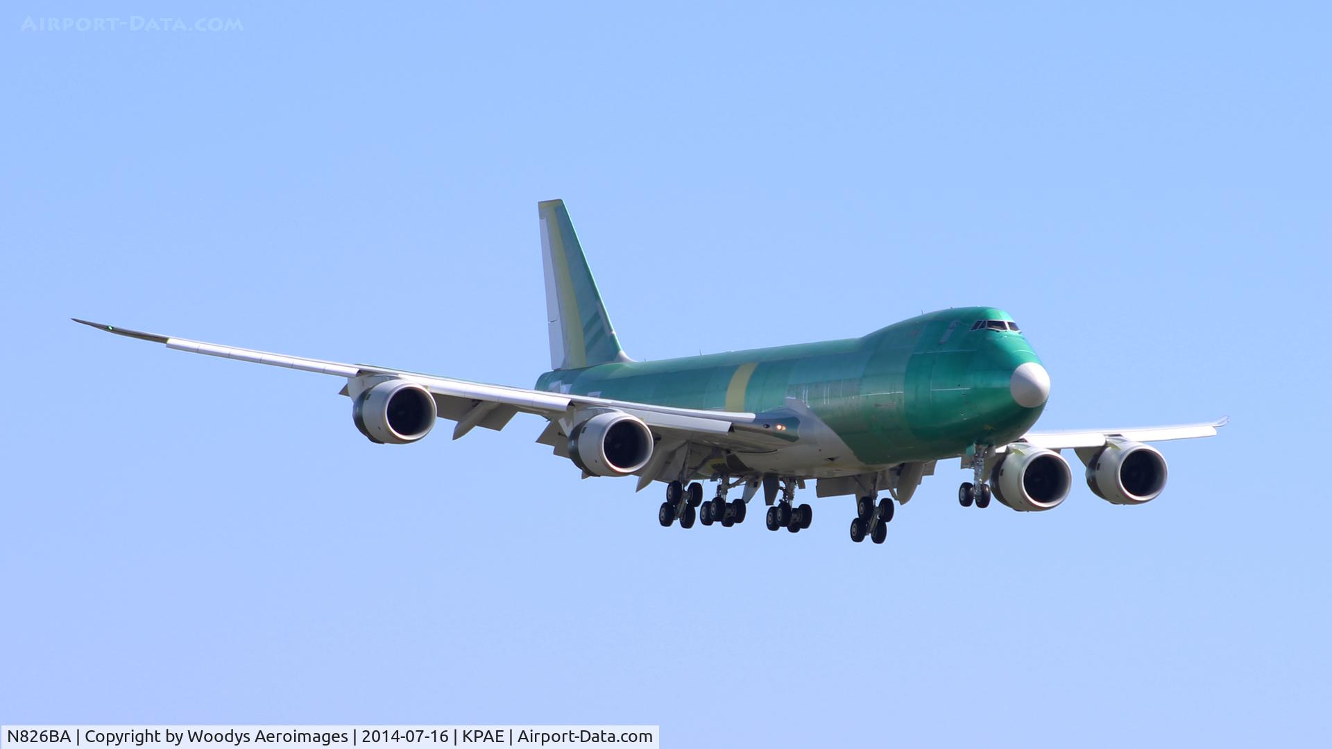 N826BA, 2014 Boeing 747-83QF C/N 60118, Arriving on 16R after a test flight.