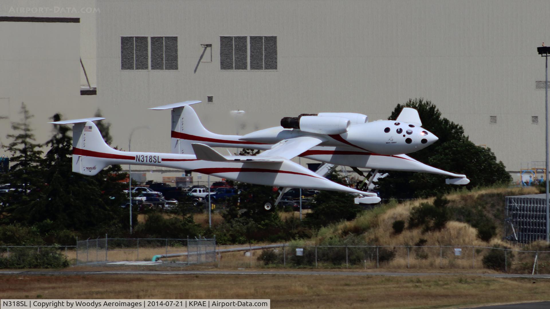 N318SL, 2002 Scaled Composites 318 C/N 001, Landing at KPAE after it's final flight