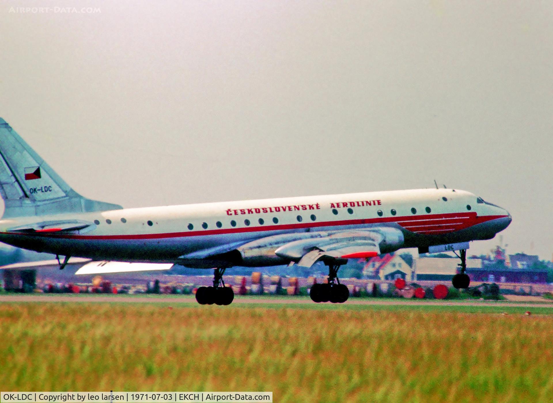 OK-LDC, 1957 Tupolev Tu-104A C/N 76600602, Copenhagen 3.7.71