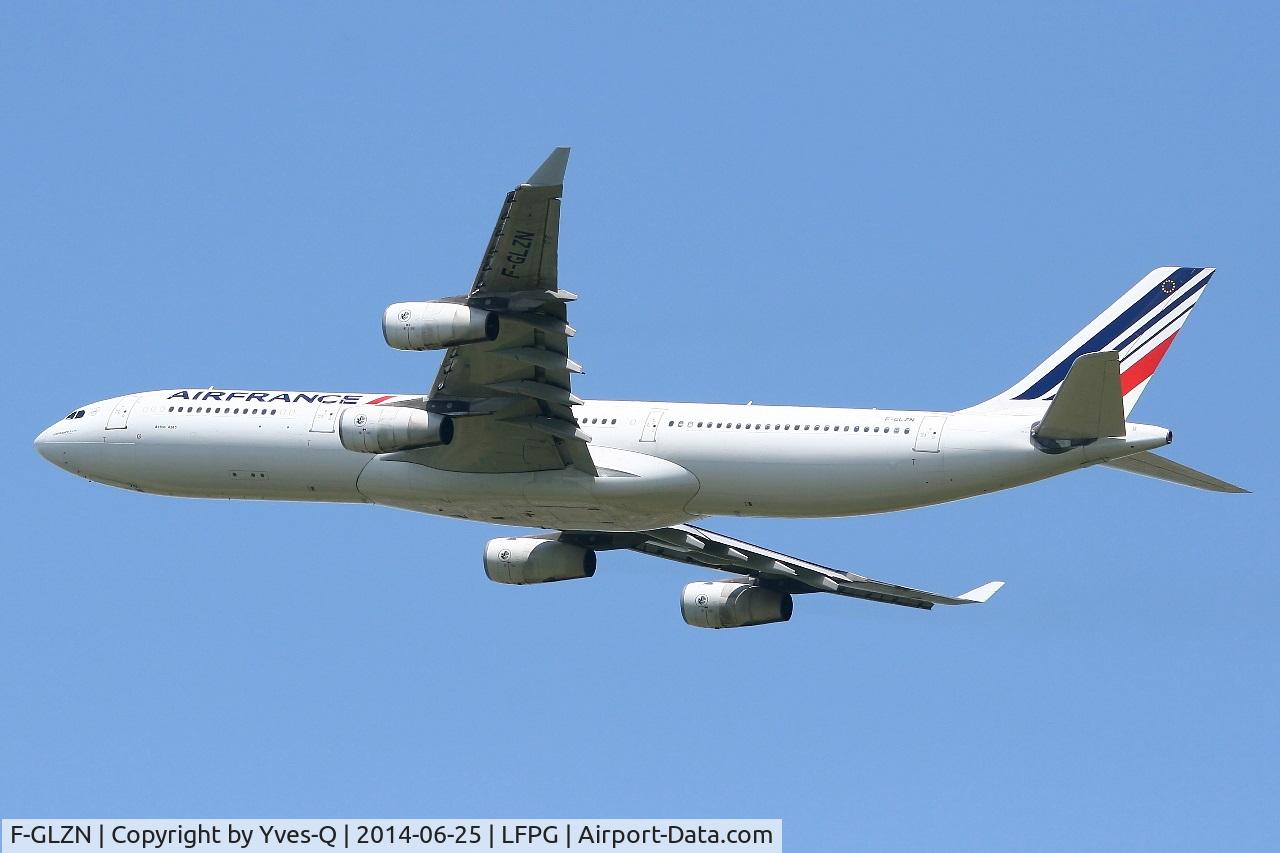 F-GLZN, 1998 Airbus A340-313X C/N 245, Airbus A340-313X, Take off rwy 27L, Roissy Charles De Gaulle airport (LFPG-CDG)