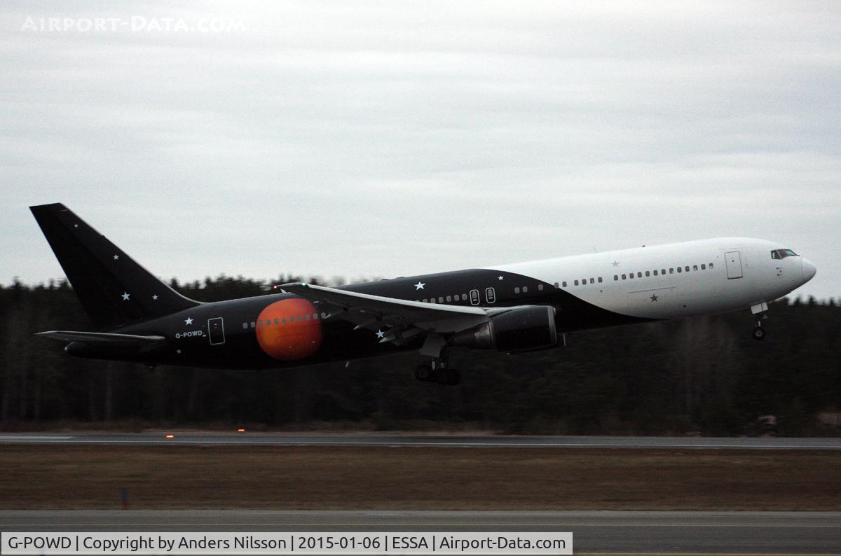 G-POWD, 2003 Boeing 767-36N/ER C/N 30847, Departing runway 08 as VKG1801 to Teneriffe.