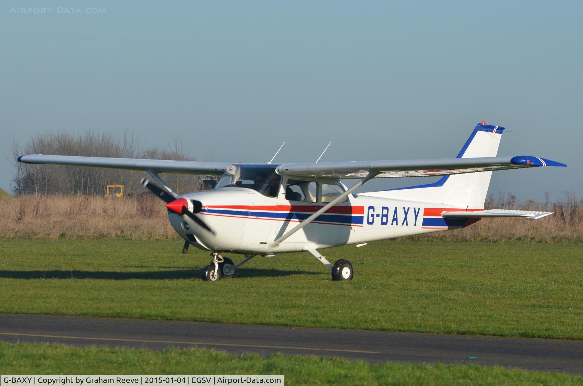 G-BAXY, 1972 Reims F172M ll Skyhawk C/N 0905, Parked at Old Buckenham.