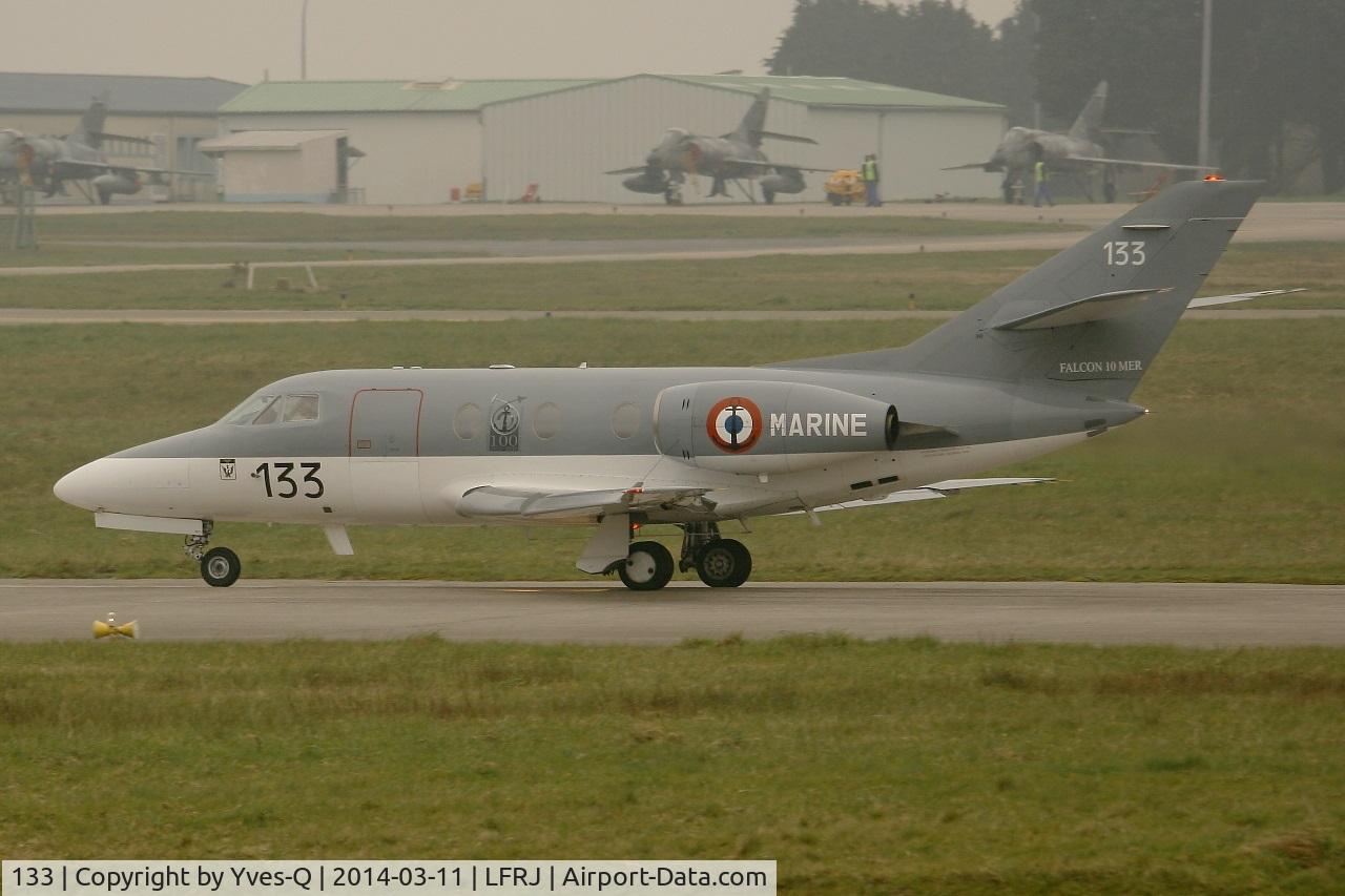133, 1978 Dassault Falcon 10MER C/N 133, French Naval Aviation Dassault Falcon 10MER, Take off rwy 08, Landivisiau Naval Air Base (LFRJ)