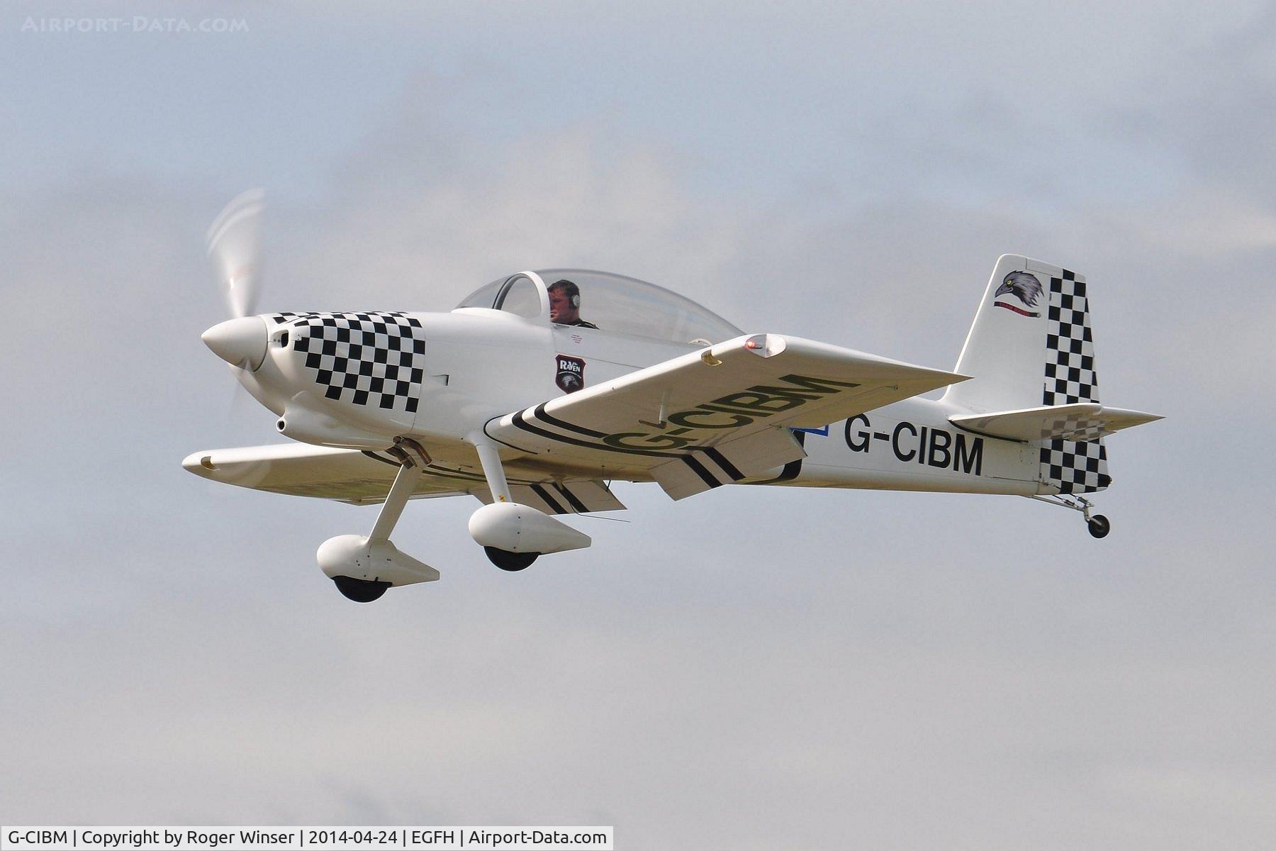 G-CIBM, 2013 Vans RV-8 C/N LAA 303-15083, The first flight from Swansea Airport by resident RV-8. In newly aplied Team Raven formation aerobatic team markings (as Raven 4).