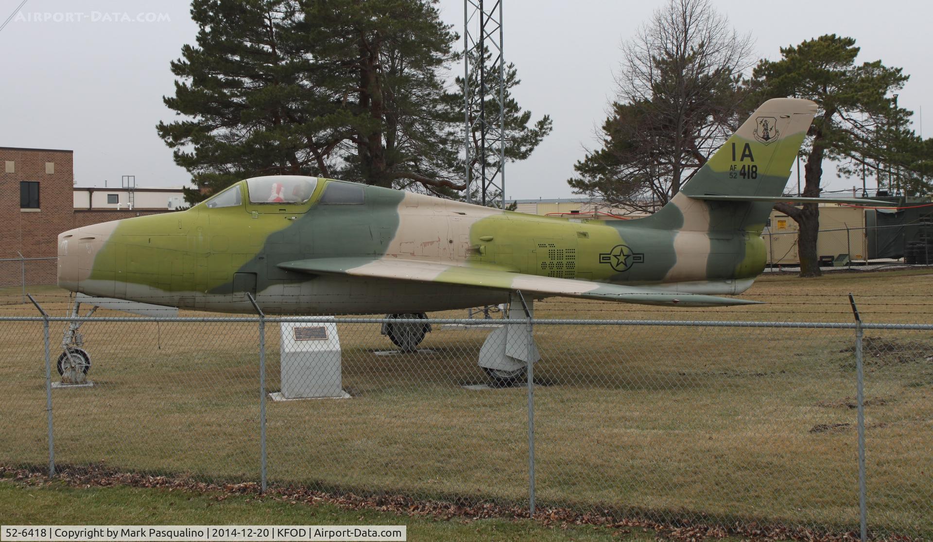 52-6418, 1952 Republic F-84F Thunderstreak C/N Not found 52-6418, Republic F-84F