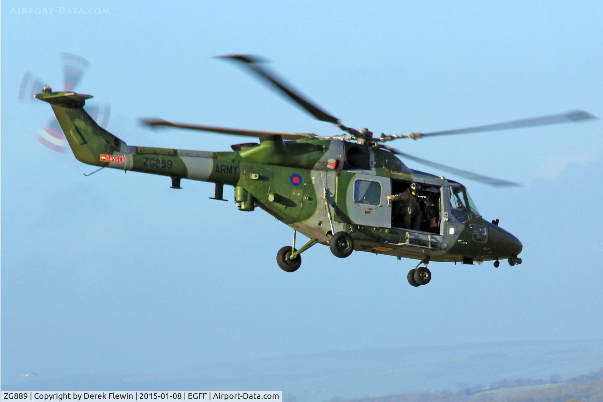 ZG889, Westland Lynx AH.9A C/N 352, AAC Lynx AH.9A, Dishforth based, 9th Regiment, callsign Army Air 675, seen departing to the Northeast.