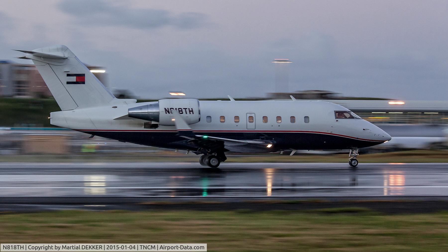 N818TH, 1996 Canadair Challenger 604 (CL-600-2B16) C/N 5315, take off sxm