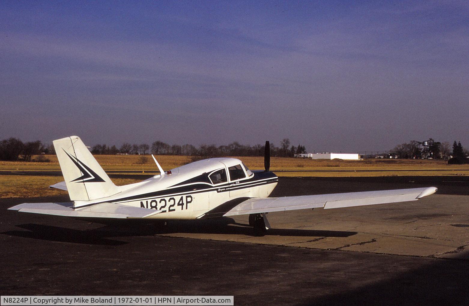 N8224P, Piper PA-24-250 Comanche C/N 243477, This is a Piper PA-24 Commanche, N8224P, photographed at Westchester County Airport on January 1, 1972.