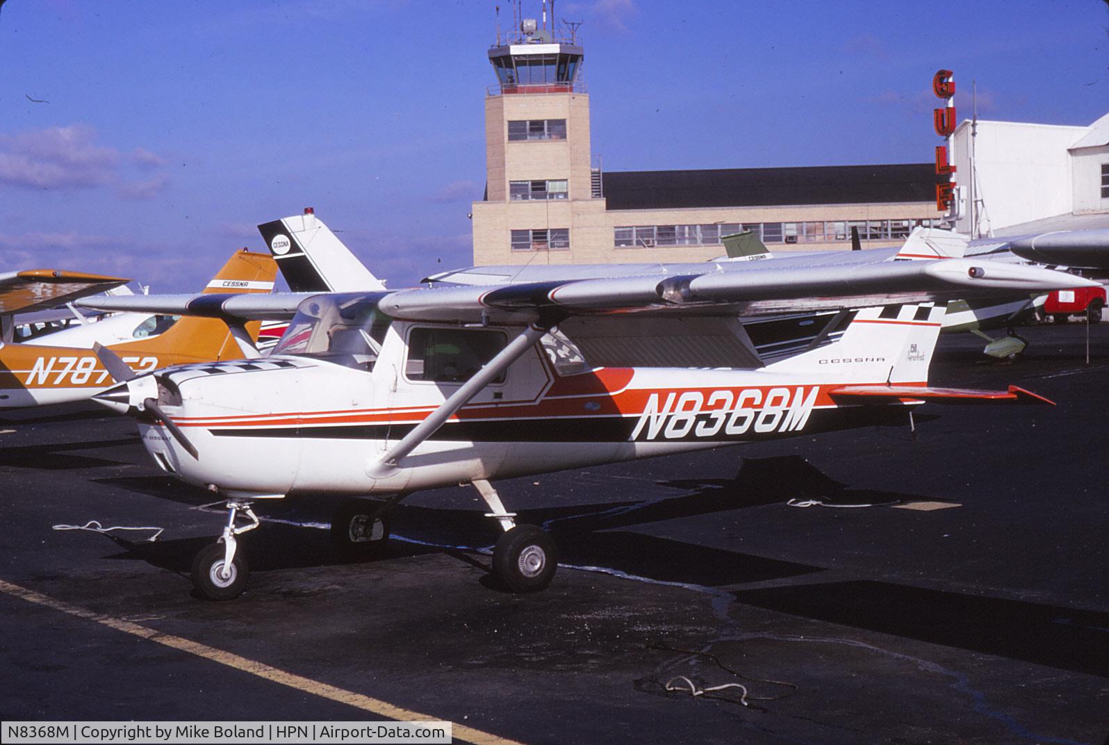 N8368M, 1969 Cessna A150K Aerobat C/N A15000068, Cessna 150 Aerobat N8368M, my first solo aircraft, at Westchester County Airport, November 1970.