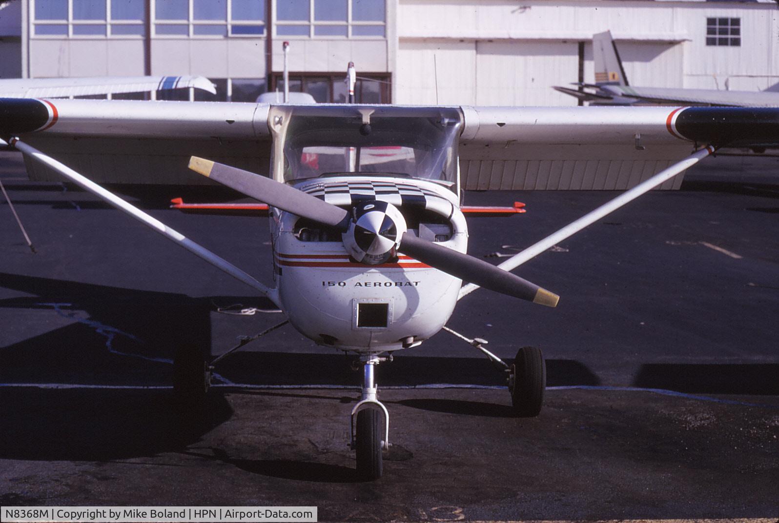 N8368M, 1969 Cessna A150K Aerobat C/N A15000068, Cessna 150 Aerobat N8368M, my first solo aircraft, at Westchester County Airport, November 1970.