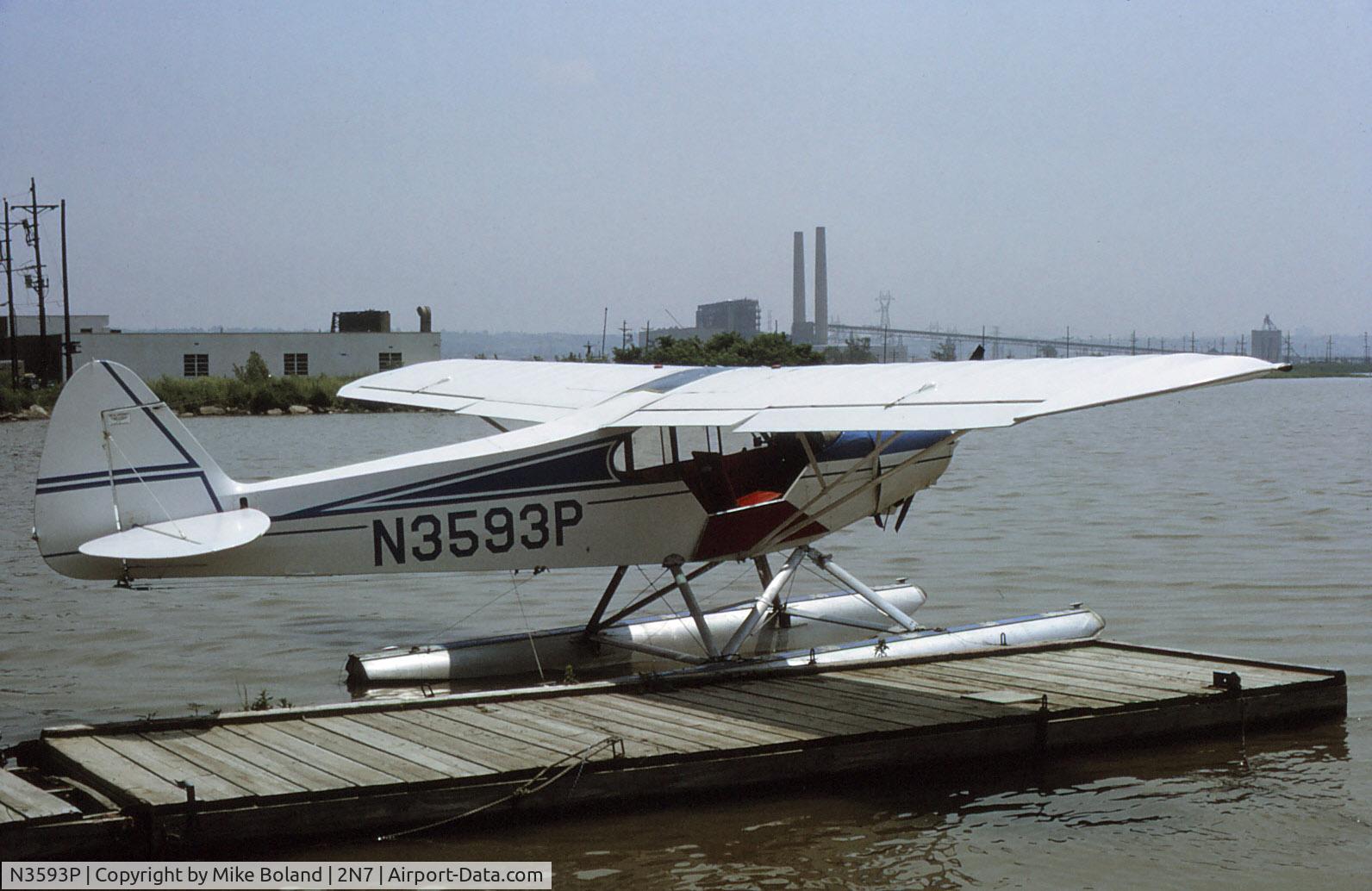 N3593P, 1955 Piper PA-18-150 Super Cub C/N 18-4551, Piper Super Cub N3593P at Little Ferry Seaplane Base, August 1972.