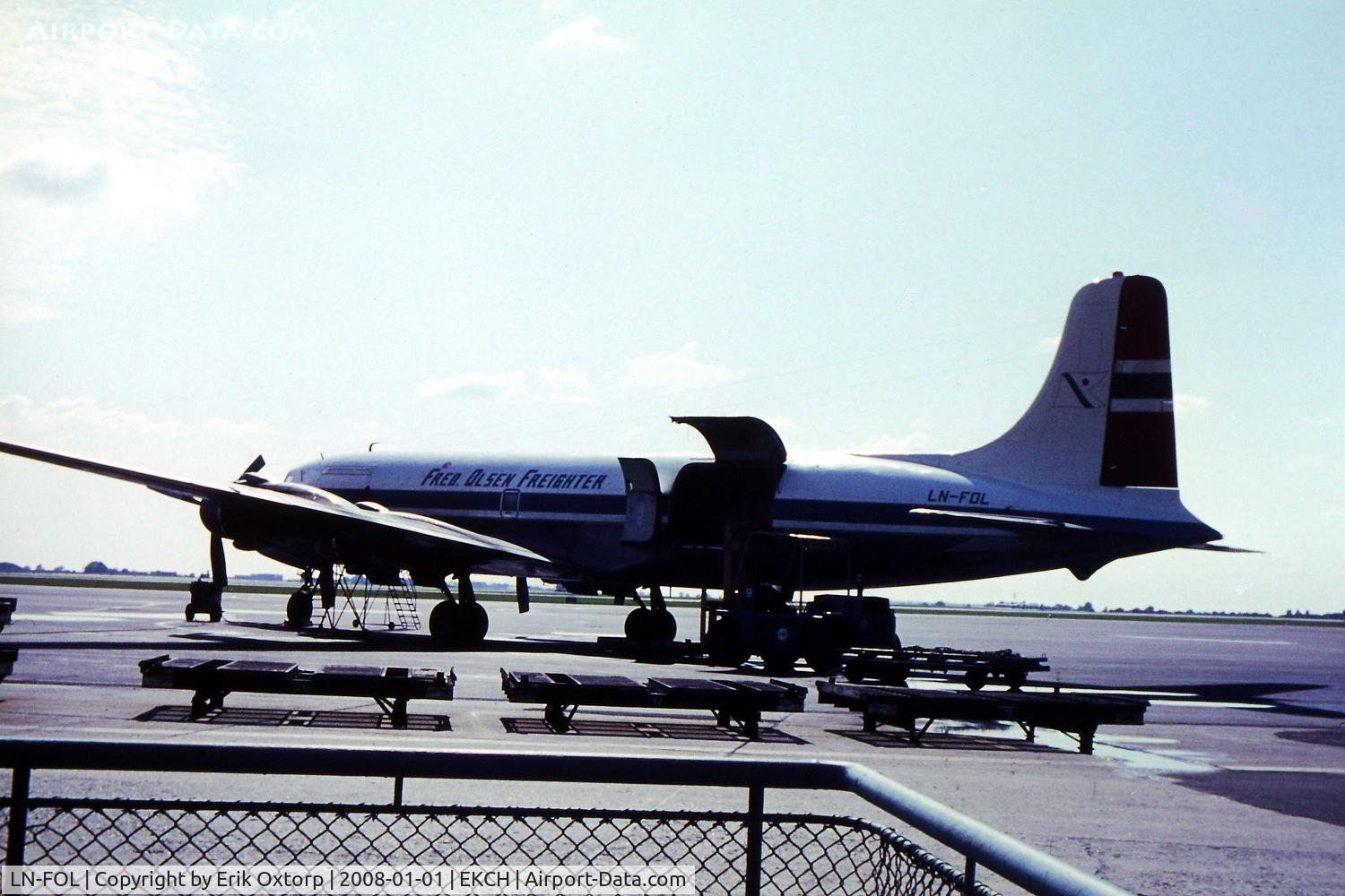 LN-FOL, 1956 Douglas DC-6A C/N 44907, LN-FOL in CPH in the late 60's