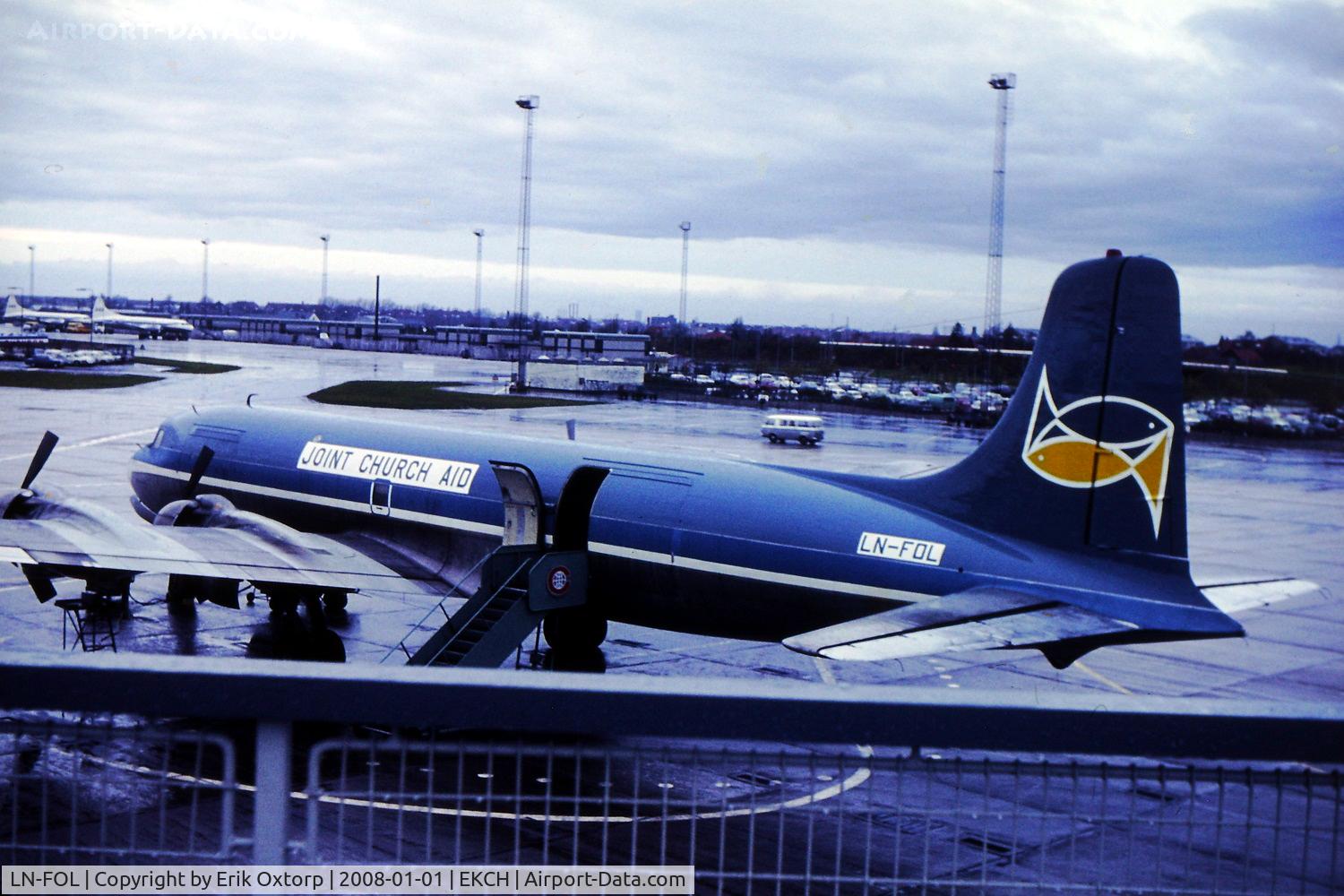 LN-FOL, 1956 Douglas DC-6A C/N 44907, LN-FOL in CPH in the late 60's