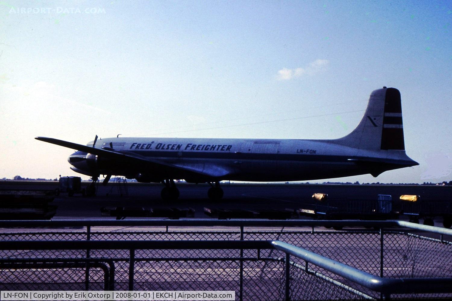LN-FON, 1958 Douglas DC-6A C/N 45521, LN-FON in CPH, late 60's