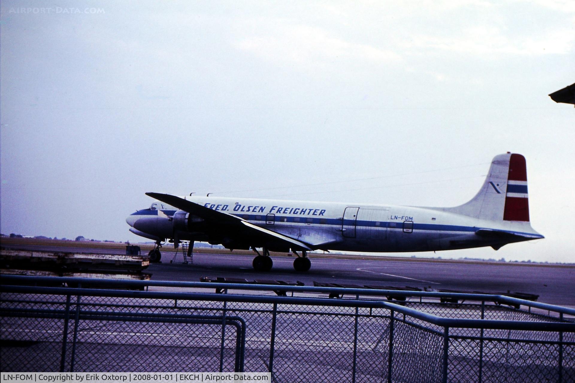 LN-FOM, 1957 Douglas DC-6A C/N 45375, LN-FOM in CPH, late 60's