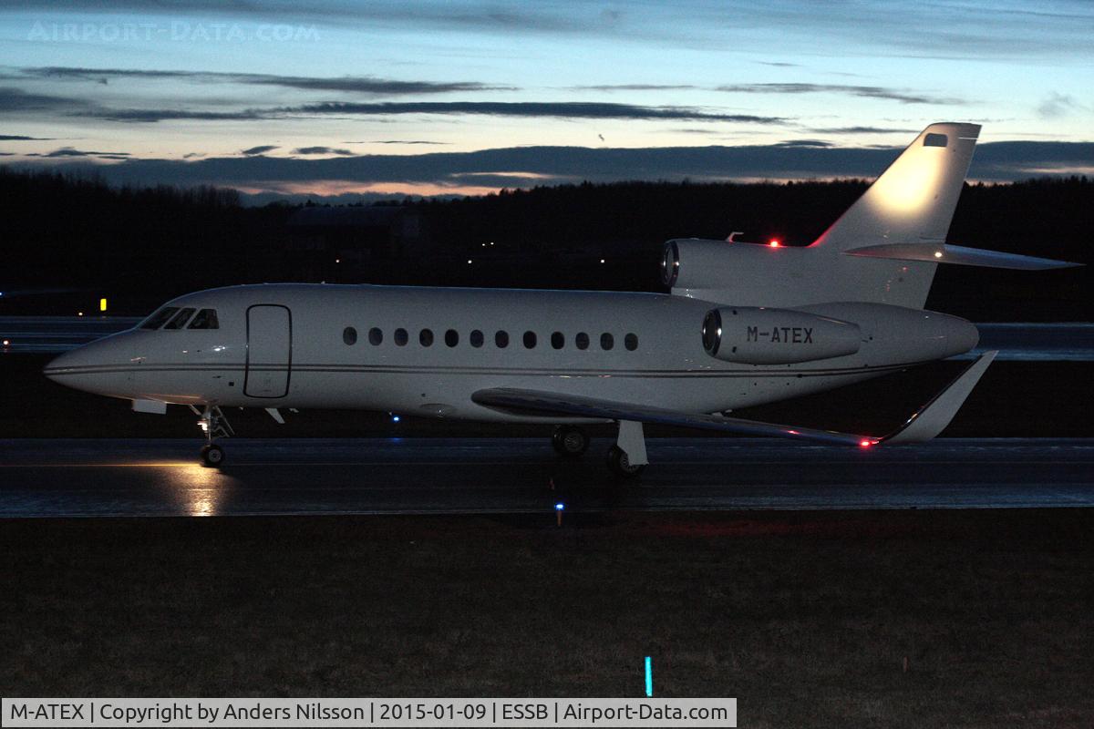 M-ATEX, 2010 Dassault Falcon 900EX C/N 250, Taxiing in after landing from Switzerland.