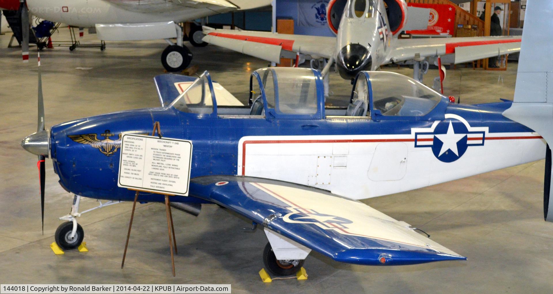 144018, 1957 Beech D-45 (T-34B) Mentor C/N BG-325, Weisbrod Aircraft Museum