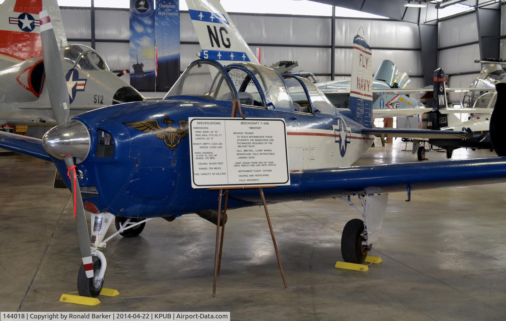 144018, 1957 Beech D-45 (T-34B) Mentor C/N BG-325, Weisbrod Aircraft Museum