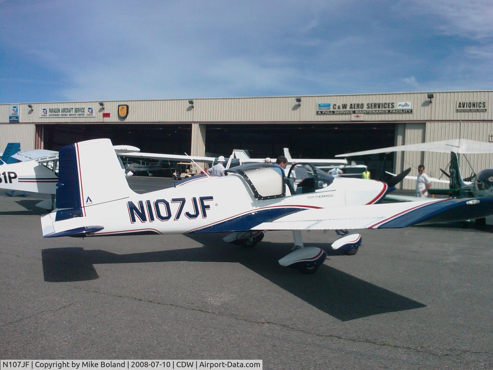 N107JF, Indus Aviation T-211 Thorpedo C/N 0705D0303, T-211 Thorpedo at Essex County Airport CDW on July 10, 2008 for the Light Sport Aircraft Jamboree.