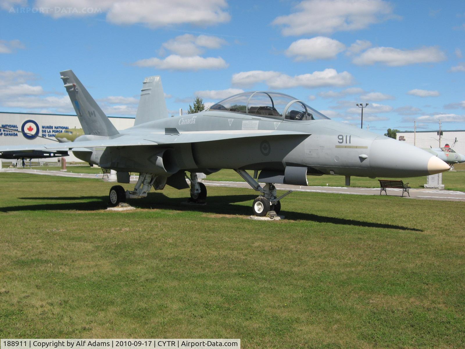 188911, 1983 McDonnell Douglas CF-188B Hornet C/N 0097/B029, CF-18B Hornet retired from the Royal Canadian Air Force and now on display at the National Air Force Museum of Canada at CFB Trenton, Ontario, Canada.