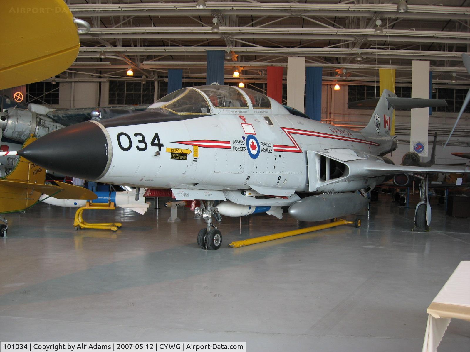101034, 1957 McDonnell CF-101B Voodoo C/N 540, This CF-101 Voodoo is now retired from the Canadian Armed Forces and is on display inside the Royal Aviation Museum of Western Canada, Winnipeg, Manitoba, Canada.