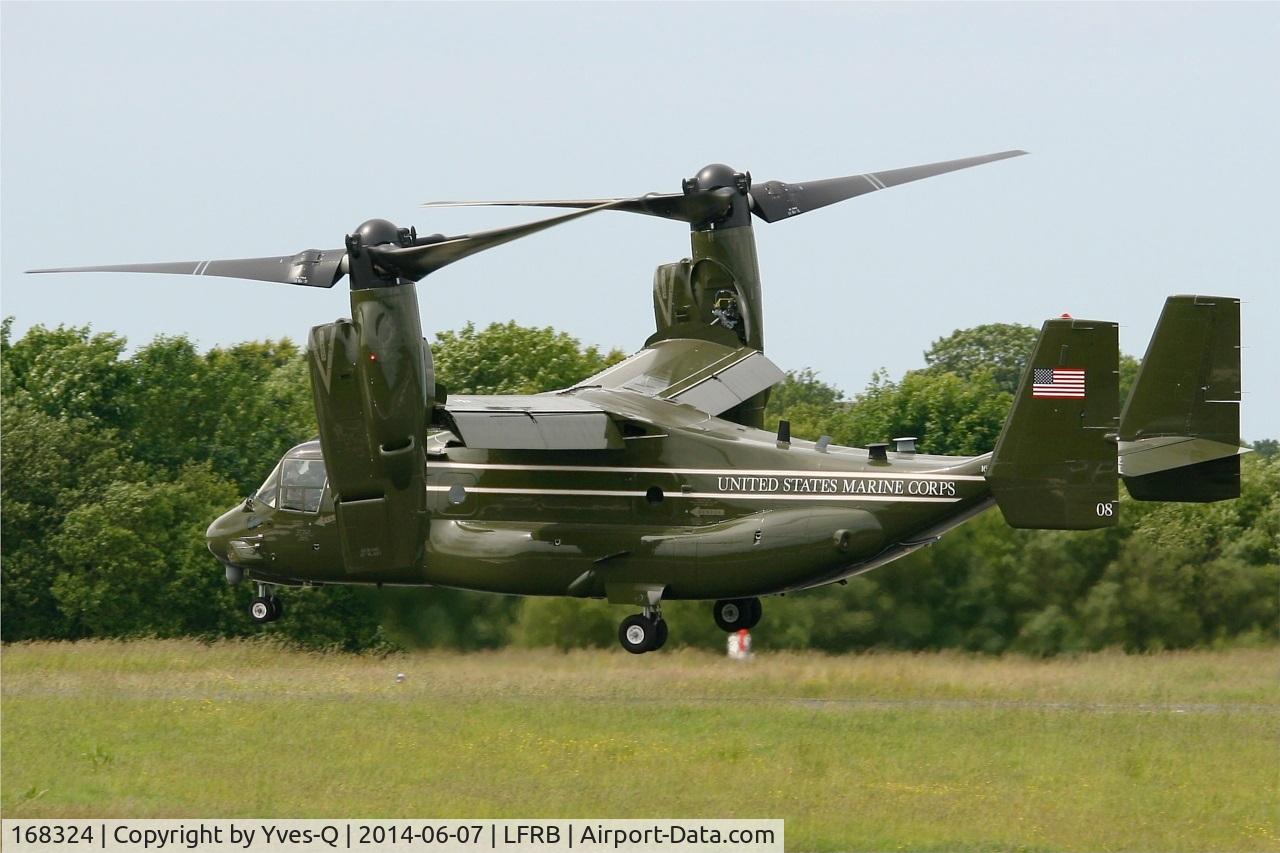 168324, 2014 Bell-Boeing MV-22B Osprey C/N D0226, Presidential USMC Bell-Boing MV-22B Osprey (Code 8-cn D0226) on final to Rwy 25L Brest-Bretagne airport (LFRB-BES) - D Day commemoration with secretary of state John Kerry