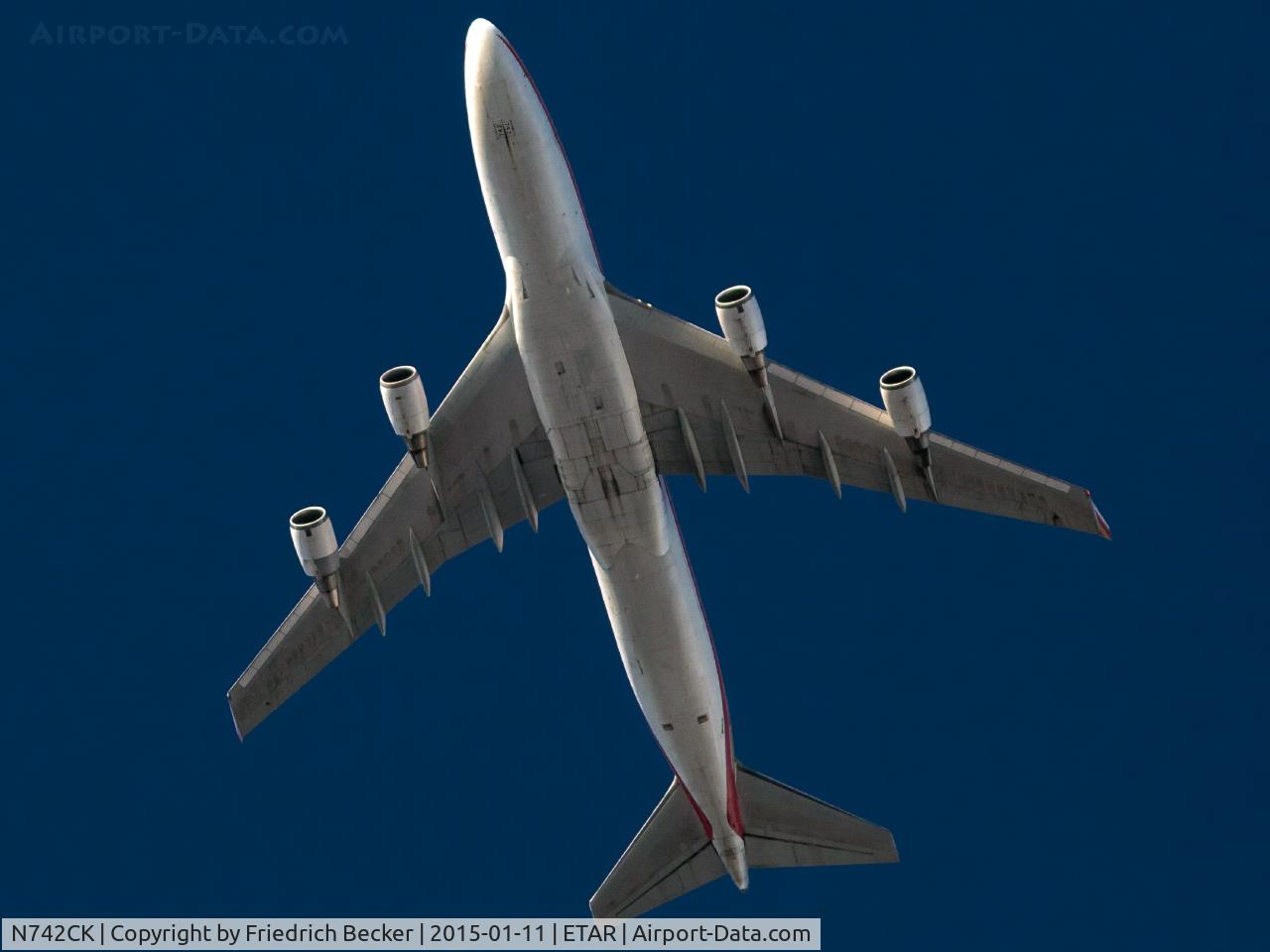 N742CK, 1990 Boeing 747-446 C/N 24424, crossing Ramstein AB