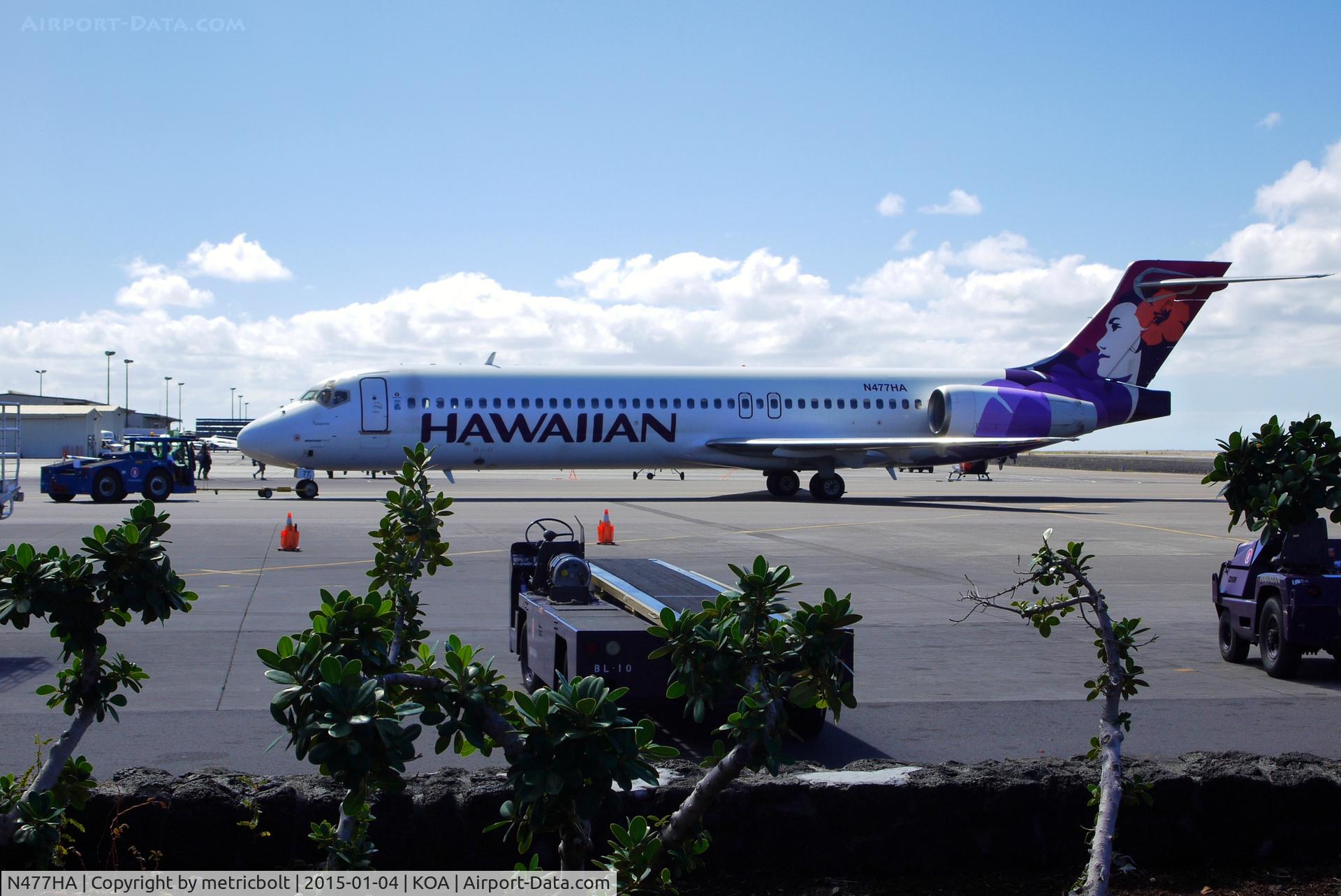 N477HA, 2001 Boeing 717-200 C/N 55122, At Kona