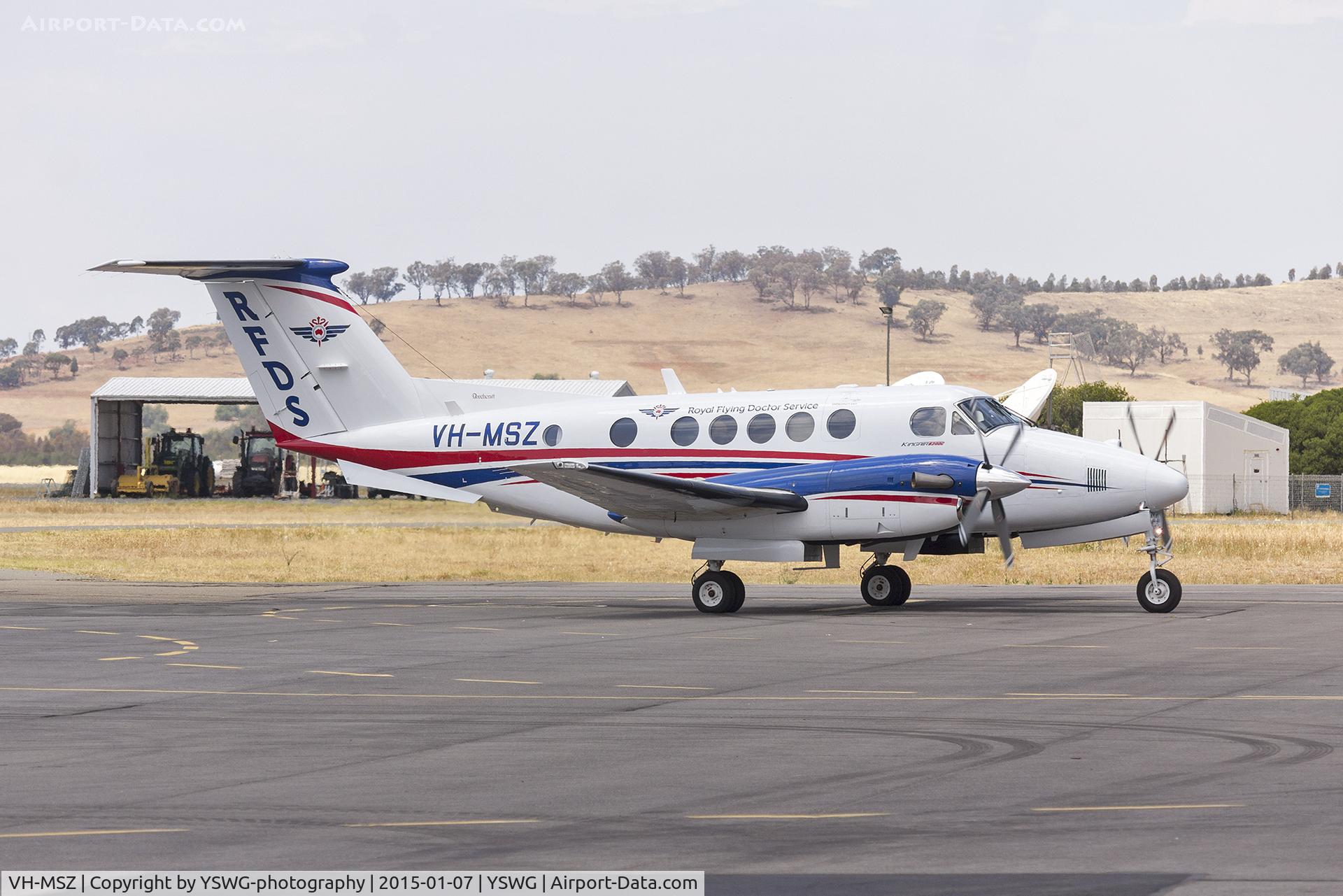 VH-MSZ, 2014 Beech B200C King Air King Air C/N BL-171, Royal Flying Doctor Service (VH-MSZ) Beechcraft Super King Air B200C taxiing at Wagga Wagga Airport.