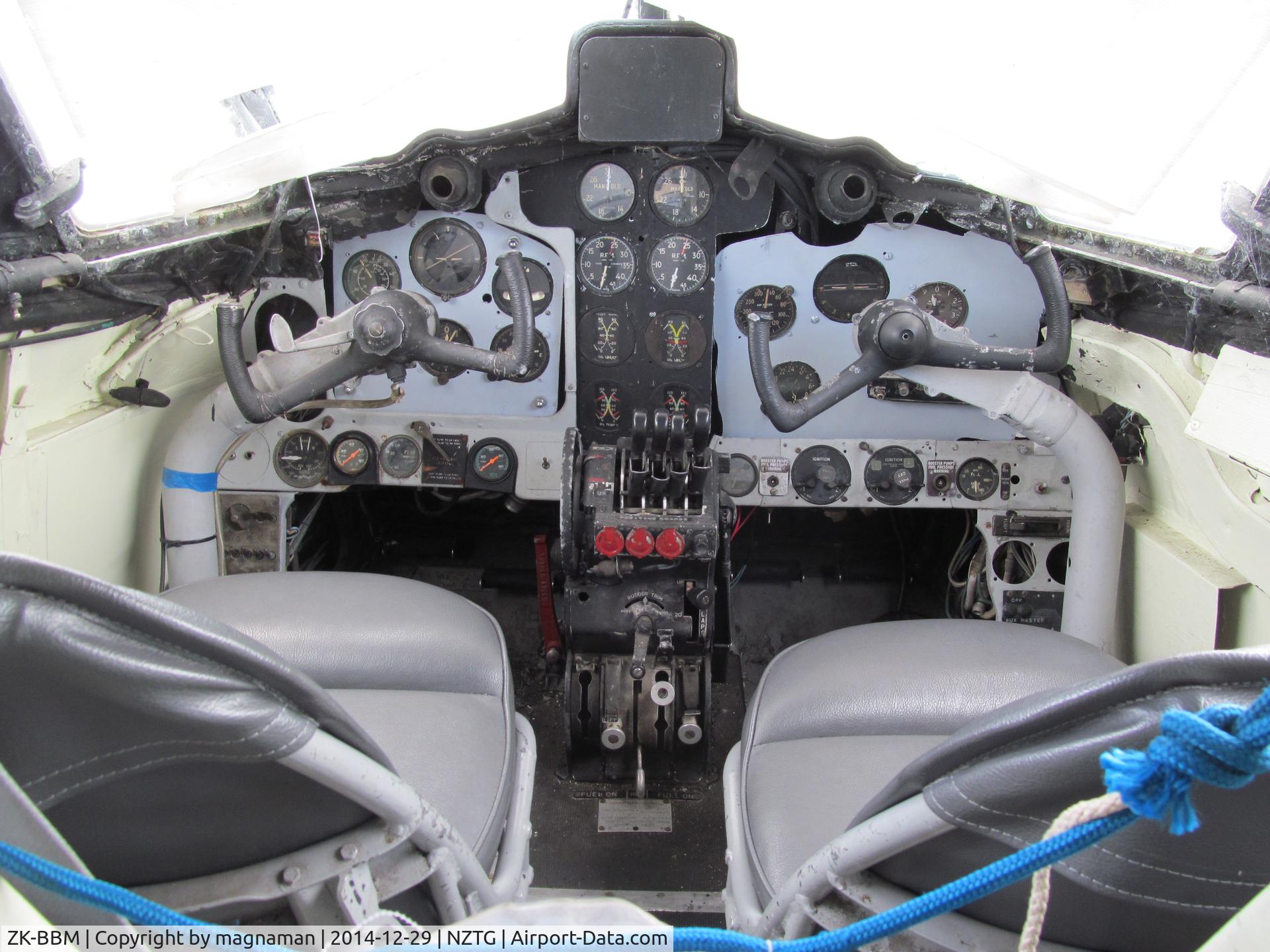 ZK-BBM, 1953 De Havilland DH.114 Heron 1B C/N 14011, cockpit view