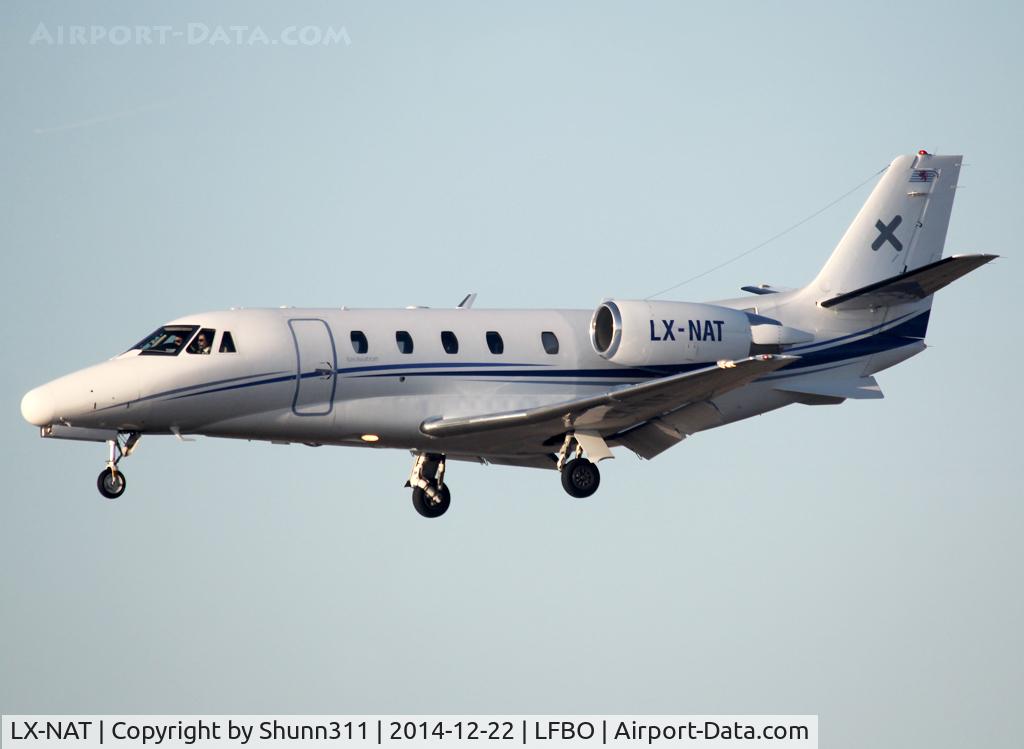 LX-NAT, 2005 Cessna 560XL Citation  XLS C/N 560-5564, Landing rwy 14R